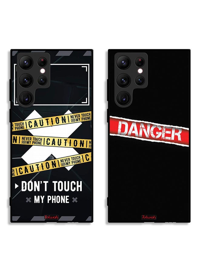 Tolwak Two Cases For Samsung Galaxy S22 Ultra 5G Protective Covers Dont Touch Danger - Image 1
