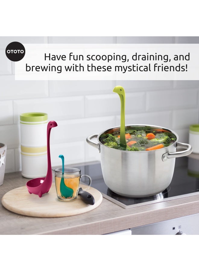 OTOTO The Nessie Family by OTOTO  Pack of 3 Tea Infuser Soup Ladle and Colander  Cute Kitchen Accessories Cooking Gifts Funny Kitchen Gadgets Kitchen Gifts - Image 5