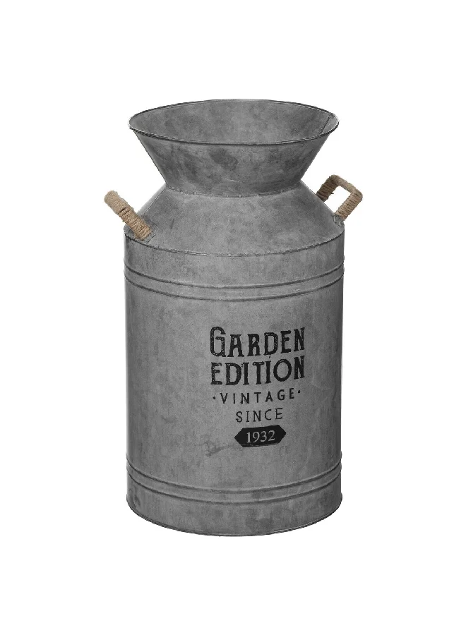 atmosphera Sturdy Vintage Look Zinc Decorative Milk Jug Vase with Handle Grey 48 x 26.9 x 30.5 cm 179289