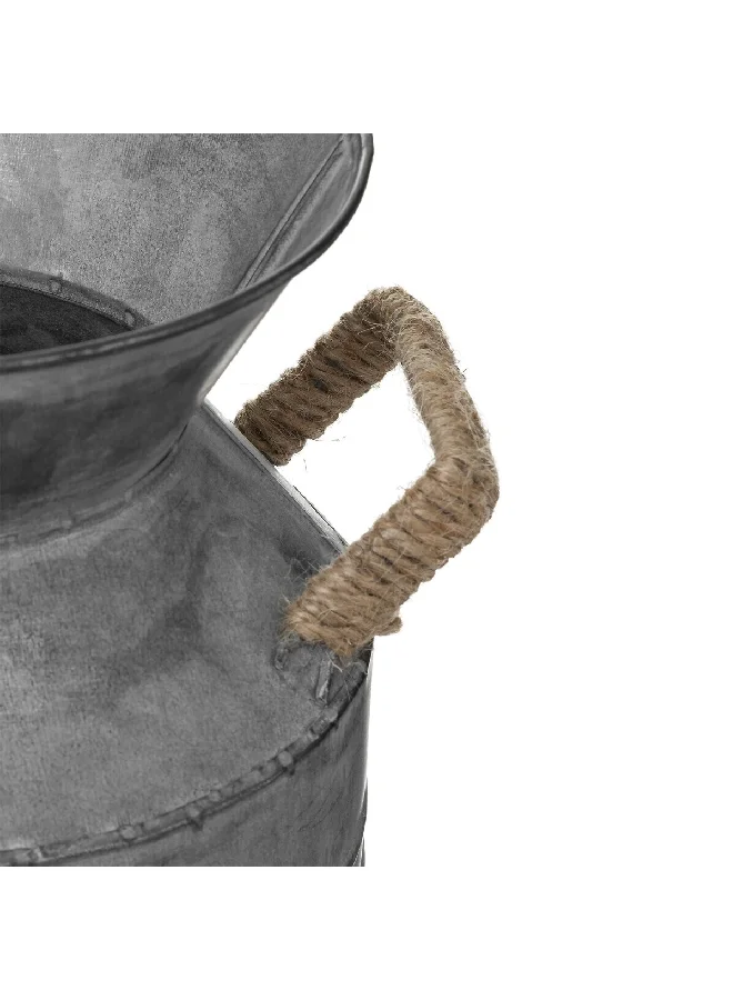 atmosphera Sturdy Vintage Look Zinc Decorative Milk Jug Vase with Handle Grey 48 x 26.9 x 30.5 cm 179289