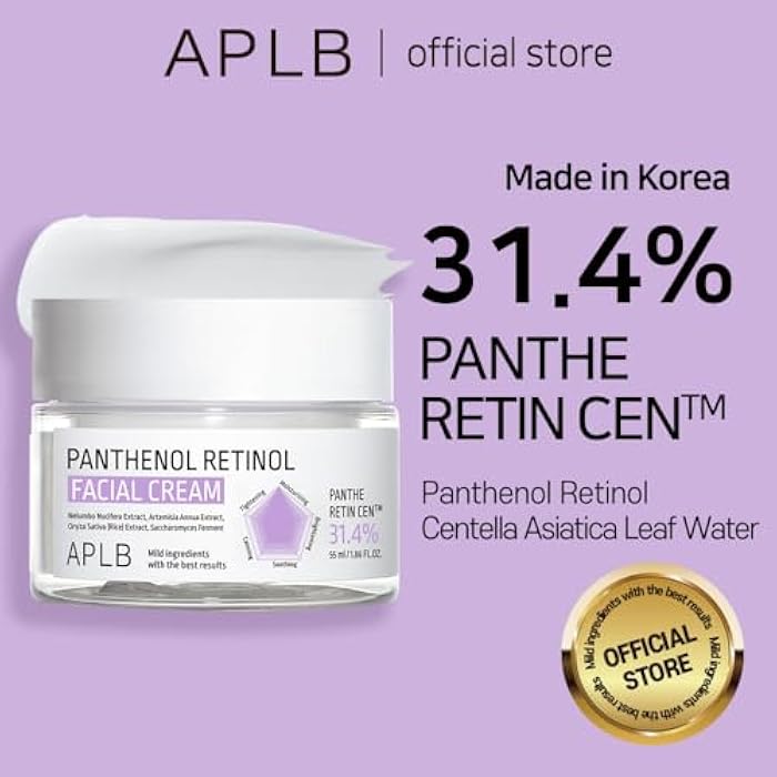 APLB Panthenol Retinol Facial Cream | PANTHE RETIN CEN™ 31.4% 1.86 FL.OZ/Korean Skincare, Deep hydration, Elasticity care, Sensitive skin, Wrinkle care, Revitalize for gentle and improve skin texture - Image 2