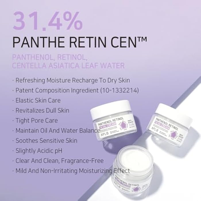 APLB Panthenol Retinol Facial Cream | PANTHE RETIN CEN™ 31.4% 1.86 FL.OZ/Korean Skincare, Deep hydration, Elasticity care, Sensitive skin, Wrinkle care, Revitalize for gentle and improve skin texture - Image 3