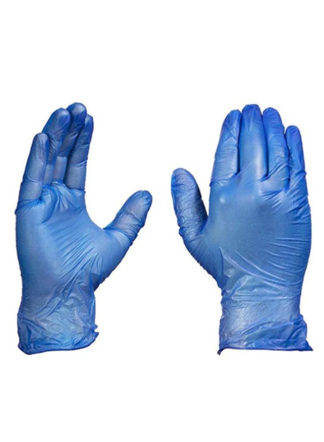 Blue Powdered Vinyl Gloves 100pcs – Disposable Protective Gloves for Medical & Household Use