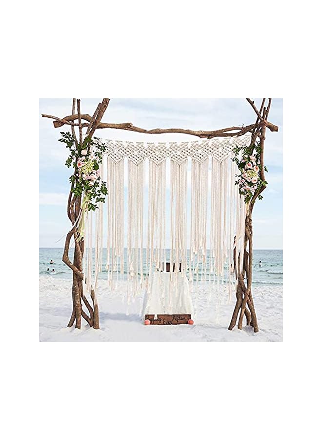 The Bros 45"x 39" Macrame Wall Hanging Large Macrame Wall Decor, Handmade Woven Wall Hanging Tapestry, Bohemian Wall Decor for Bedroom, Living Room, Dorm Room, Apartment Room Backdrop - Image 2