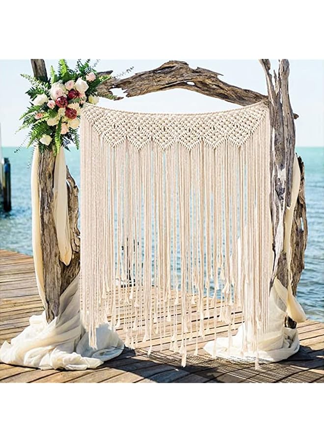 The Bros 45"x 39" Macrame Wall Hanging Large Macrame Wall Decor, Handmade Woven Wall Hanging Tapestry, Bohemian Wall Decor for Bedroom, Living Room, Dorm Room, Apartment Room Backdrop - Image 1