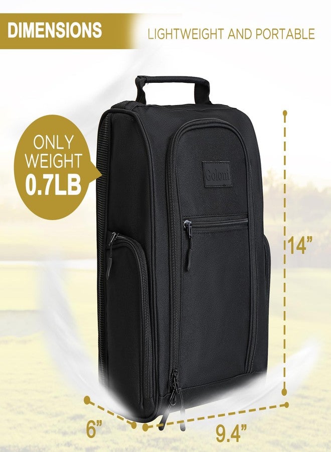 Goloni Golf Shoe Bag for Men Women, Ventilated Golf Shoe Bag with Side Pockets, Lightweight Portable Golf Shoe Carrier for Golf Shoes, Tees, Balls & Accessories,Black - Image 2