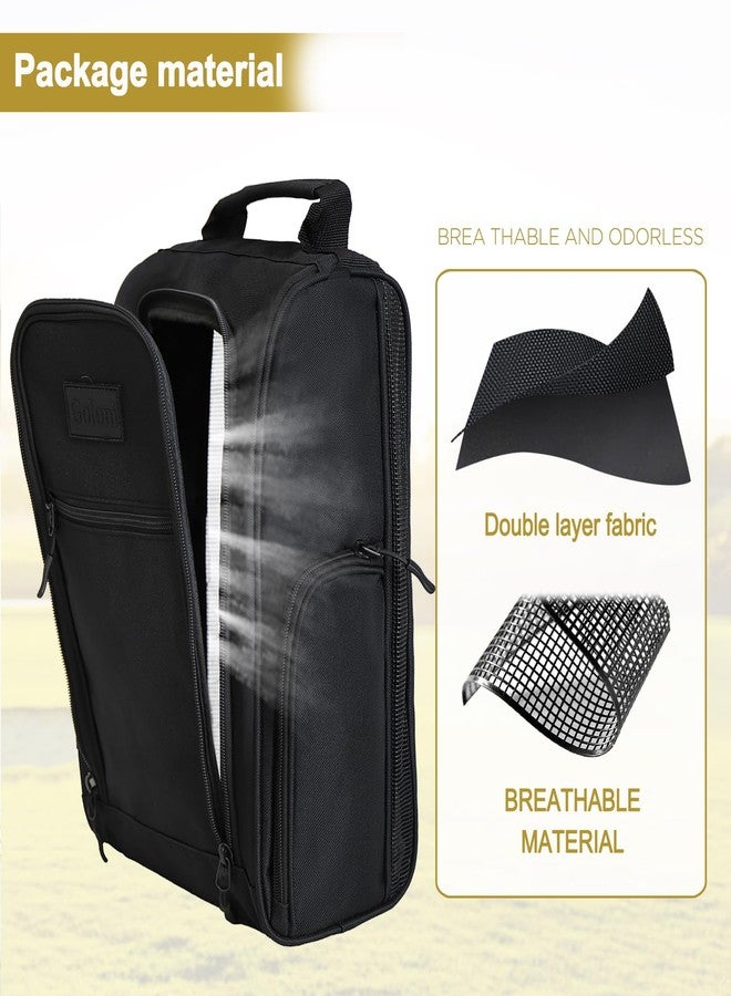 Goloni Golf Shoe Bag for Men Women, Ventilated Golf Shoe Bag with Side Pockets, Lightweight Portable Golf Shoe Carrier for Golf Shoes, Tees, Balls & Accessories,Black - Image 4