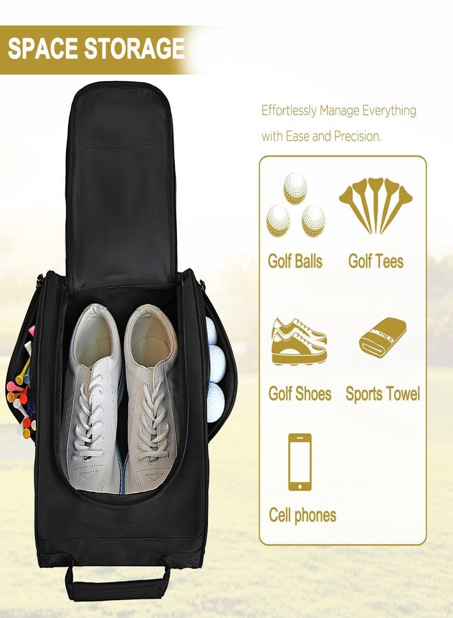 Goloni Golf Shoe Bag for Men Women, Ventilated Golf Shoe Bag with Side Pockets, Lightweight Portable Golf Shoe Carrier for Golf Shoes, Tees, Balls & Accessories,Black - Image 3