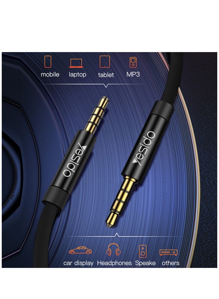 Yesido Nylon Braided 3.5Mm To 3.5mm Jack Aux Auxiliar Audio Cable for Tablet MP3 Laptop Phones
