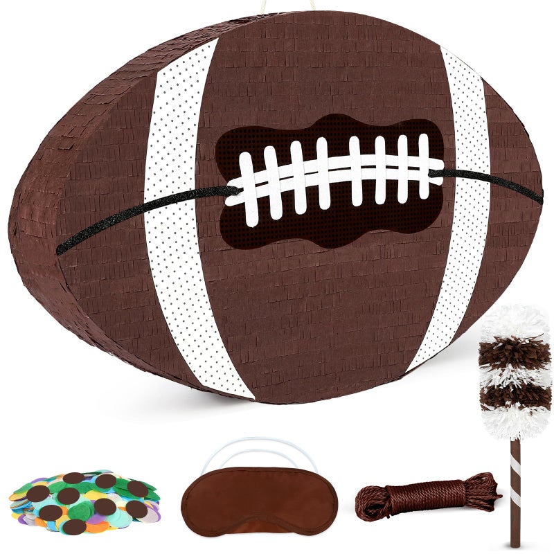 Pardecor 25 Football Pinata for Birthday Party Sports Themed Party Decorations with Stick Blindfold Small American Football Pinata for Kids Boys Fillable Paper Mache Centerpiece for Game Day Event Favors - Image 3