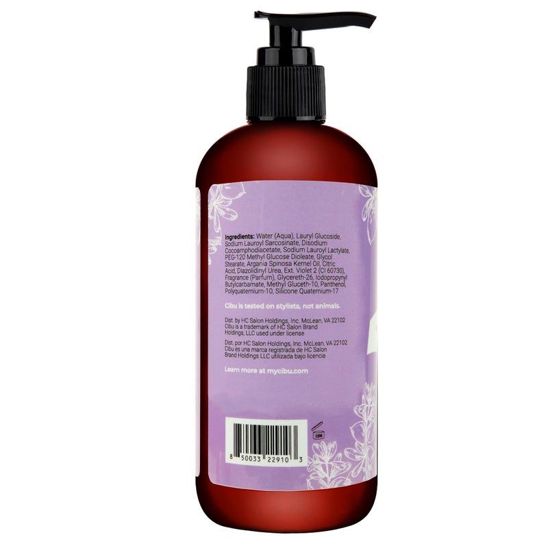 CIBU Platinum Brightening Shampoo 30016 Purple Formula Tones & Protects Blonde, Silver, Highlighted Colored Hair | Sulfate-Free Eliminates Brassy Tones | Restores Softness, Strength and Shine 350ml - Image 2