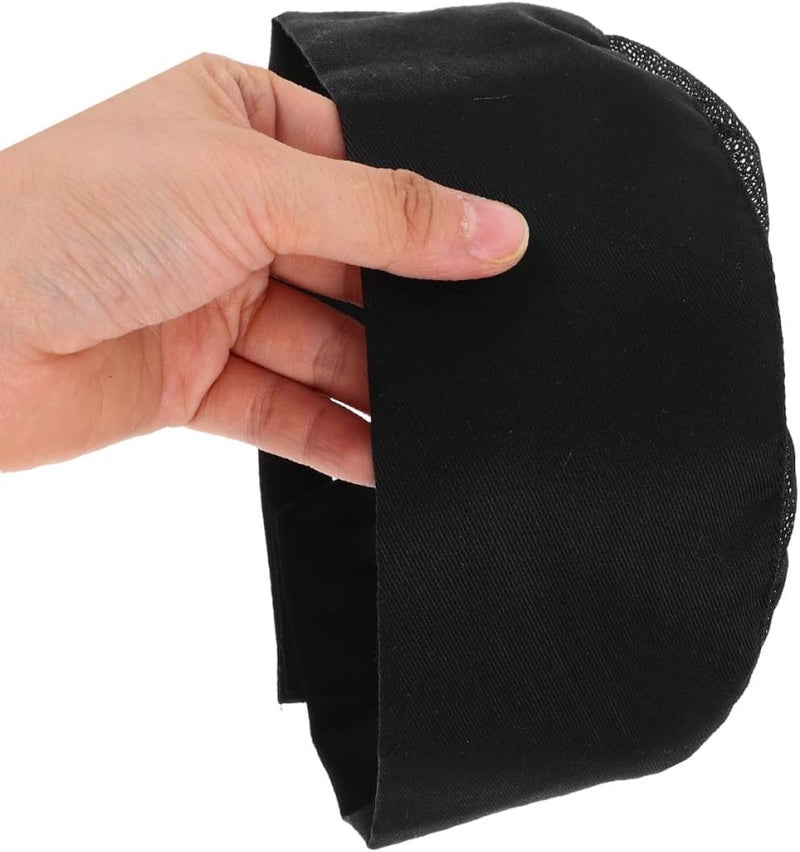 FOMIYES 3pcs Unisex Chef Hats Adjustable Cotton-Polyester Blend Kitchen Caps with Breathable Mesh Top for Restaurant and Hotel Food Service Black - Image 4
