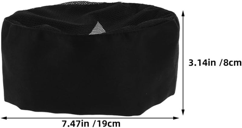 FOMIYES 3pcs Unisex Chef Hats Adjustable Cotton-Polyester Blend Kitchen Caps with Breathable Mesh Top for Restaurant and Hotel Food Service Black - Image 2