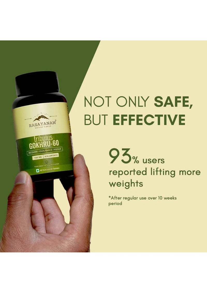 Rasayanam Tribulas Gokhru60 1000Mg  Tablets 60 - Image 5