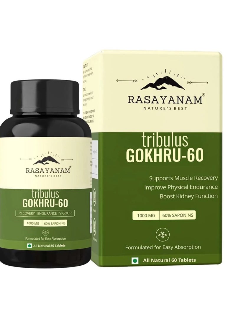 Rasayanam Tribulas Gokhru60 1000Mg  Tablets 60 - Image 1