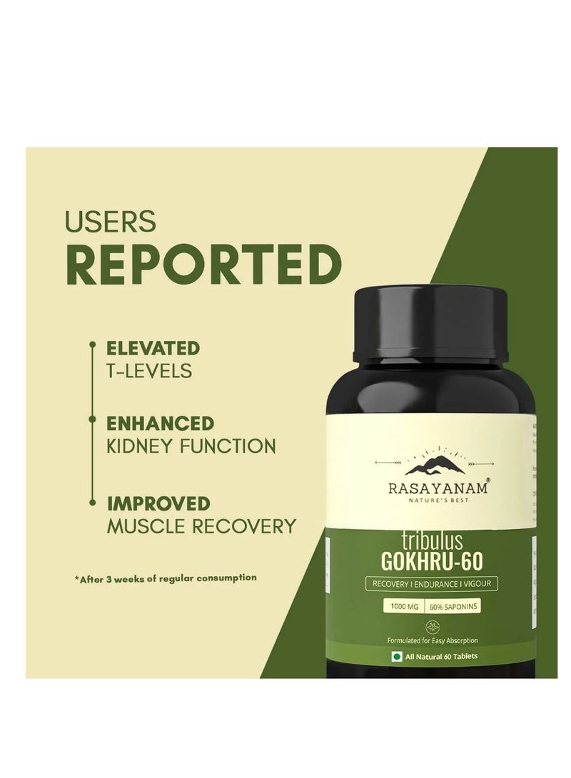Rasayanam Tribulas Gokhru60 1000Mg  Tablets 60 - Image 2
