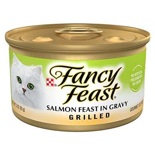 Fancy Feast Purina Fancy Feast Grilled Wet Cat Food Salmon Feast in Wet Cat Food Gravy - (Pack of 24) 3 oz. Cans - Image 1