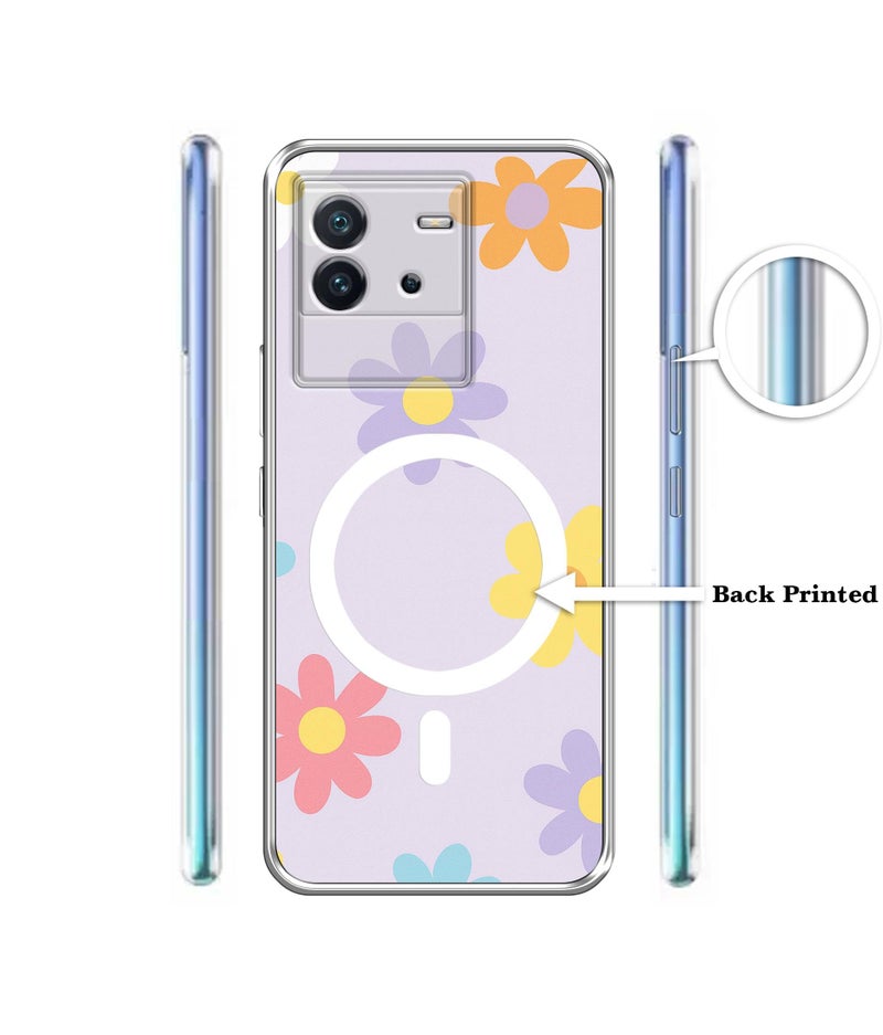 Casotec Case Cover for iQOO Neo 6 5G Spring Daisy Garden MagSafe Ring Design (Not MagSafe Compatible) | UV Printed Soft TPU Shockproof Back Case for iQOO Neo 6 5G - Image 2