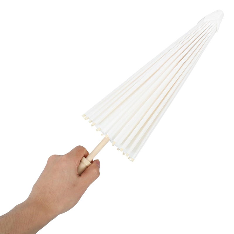 Handmade Blank Paper Parasol Umbrella 60cm For DIY Painting Photography - Image 5