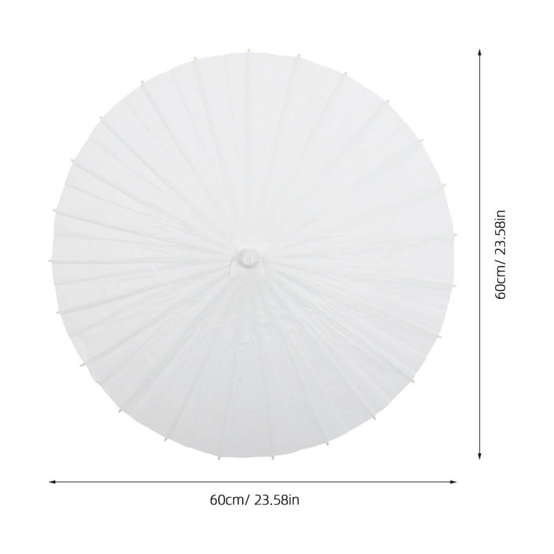 Handmade Blank Paper Parasol Umbrella 60cm For DIY Painting Photography - Image 3
