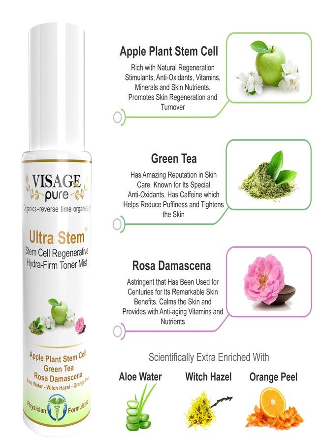 Visage Pure Ultra Stem Regenerative Anti-Aging Toner - Extra Strength Highest Concentration Stem Cell Toner. Tightens The Skin and Minimizes Pores - Organic - Physician Formulated -Research Supported - Image 2