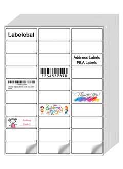 Generic Shipping Address Mailing Labels 30-UP White Shipping Labels for Inkjet or Laser Printer Labels White Blank Sticker Name Tags Printable Address Labels 30 Per Page 3000 Labels 100Sheets  - Image 1