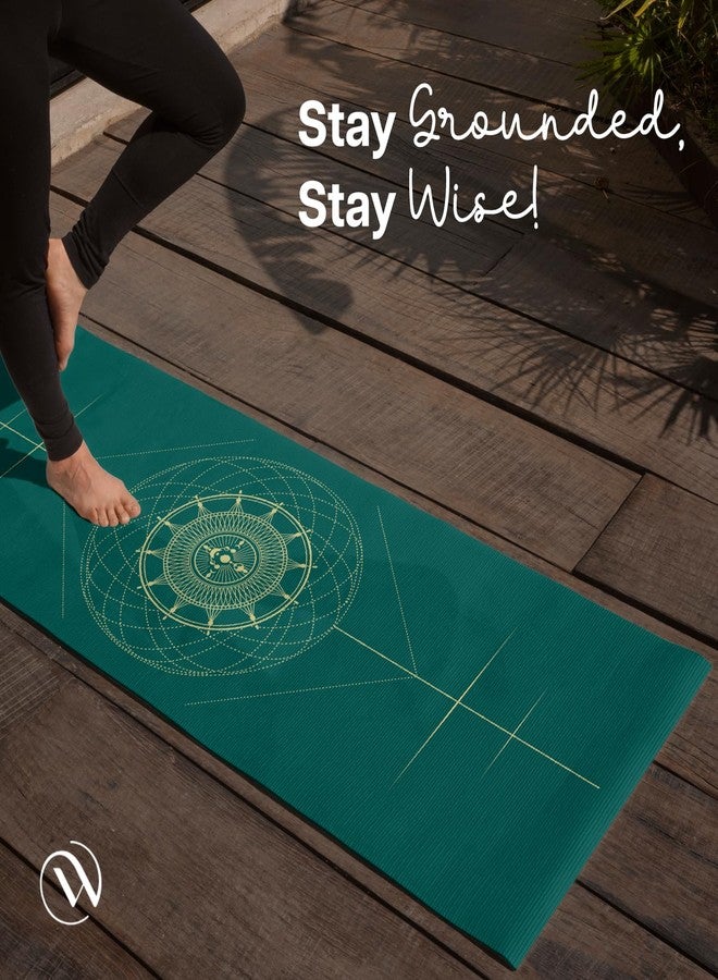 الحكمة والحياة بساط يوغا WiseLife True Body Alignment + حزام يوغا أنيق للرجال والنساء | سطح مانع للانزلاق، عريض وسميك للغاية | بساط تمارين Pro Balance ECO TPE للمنزل، والبيلاتس، والنادي الرياضي، واللياقة البدنية (6 مم، أخضر فاتح) - Image 5