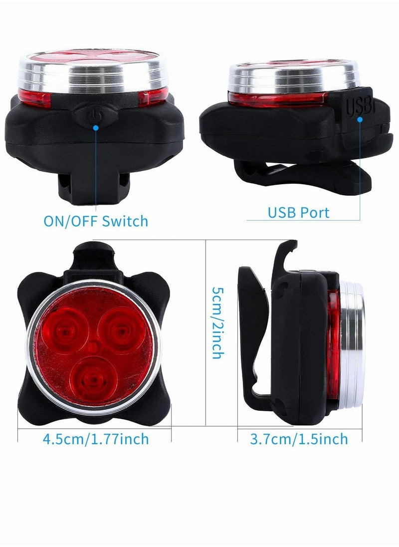 Y&D - Bike Lights, Rechargeable Lights Set, Waterproof Bicycle Super Bright Light Front and Back (Red, White) - Image 1