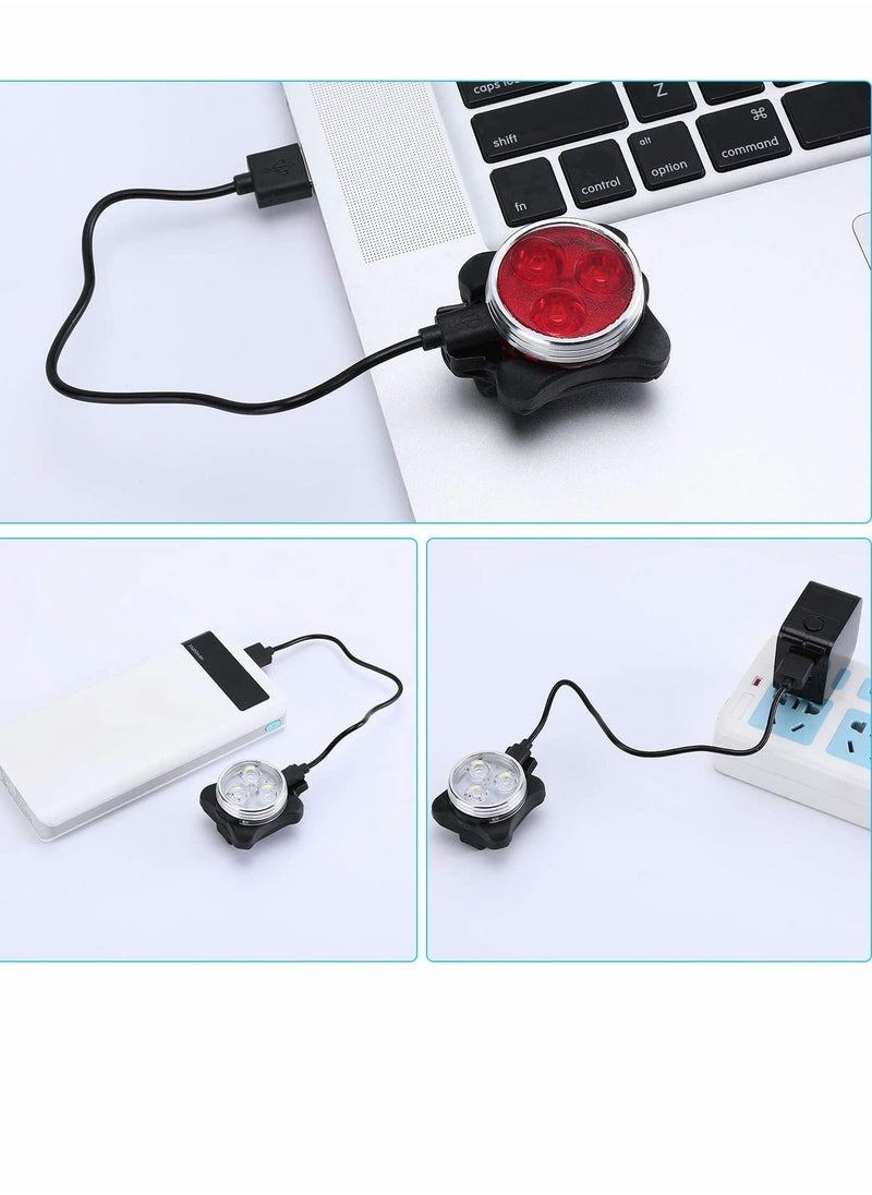 Y&D - Bike Lights, Rechargeable Lights Set, Waterproof Bicycle Super Bright Light Front and Back (Red, White) - Image 1