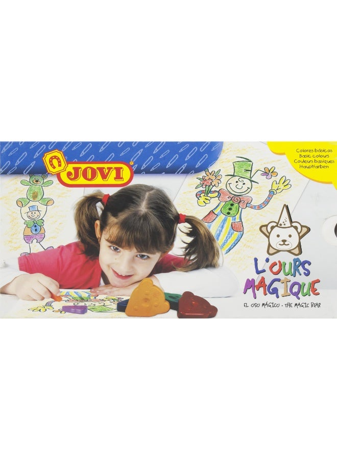 جوفي أقلام شمعية قياسية من "لورس ماجيك" (الدب السحري) ١٠ ألوان