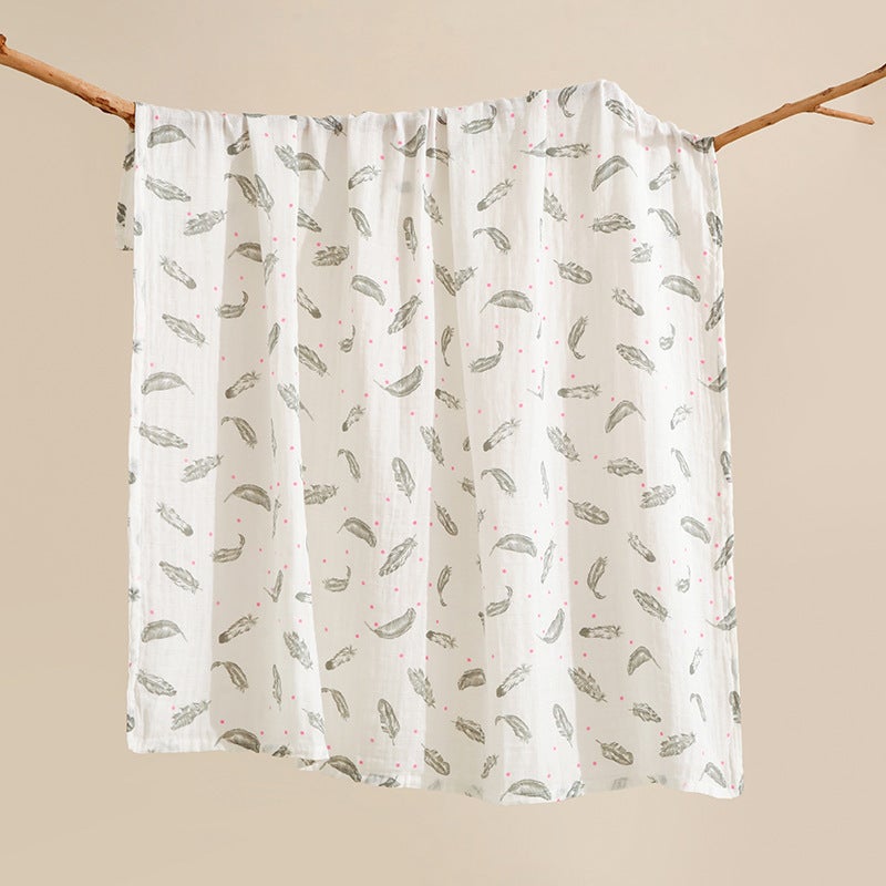 منشفة قطنية بطبقتين لحديثي الولادة ناعمة وقابلة للتنفس غطاء منشفة استحمام بطانية لف الطفل منتجات الأطفال منشفة لف - Image 1