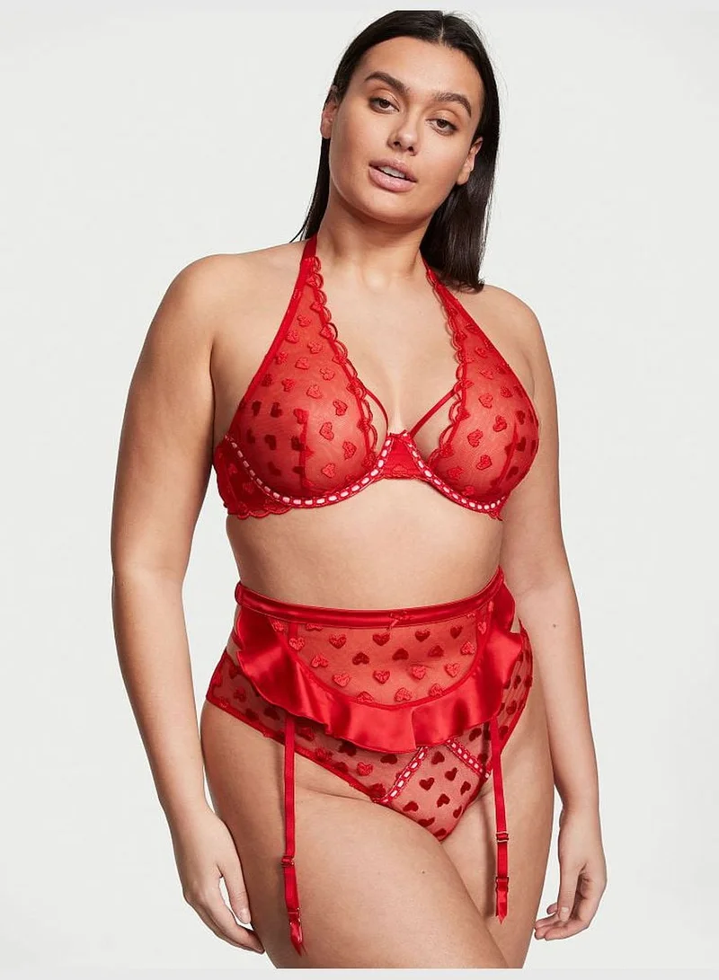 Victoria's Secret Unlined Heart Embroidery Halter Bra