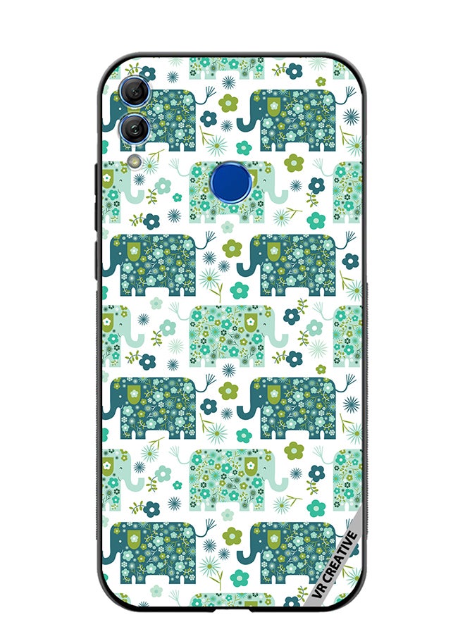 VR CREATIVE Protective Case Cover For Honor 10 Lite Cute Elephant Green Design Multicolour