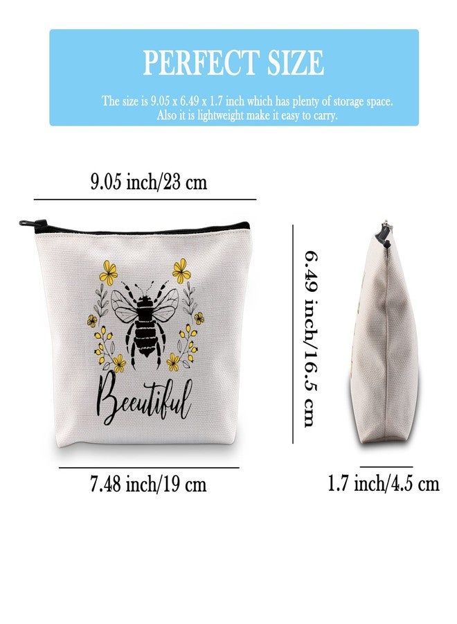 GJTIM Bee Gift Bee Lover Gift for Women Beeutiful Cosmetic Bags Makeup Bags (Beeutiful bag) - Image 2