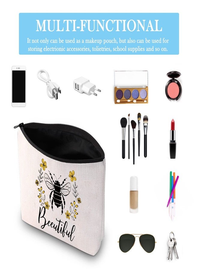 GJTIM Bee Gift Bee Lover Gift for Women Beeutiful Cosmetic Bags Makeup Bags (Beeutiful bag) - Image 3