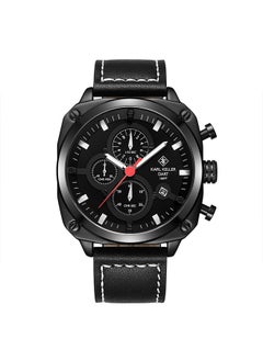 Men's Chronograph Square Shape Leather Wrist Watch KKFJ9604 - 44 Mm
