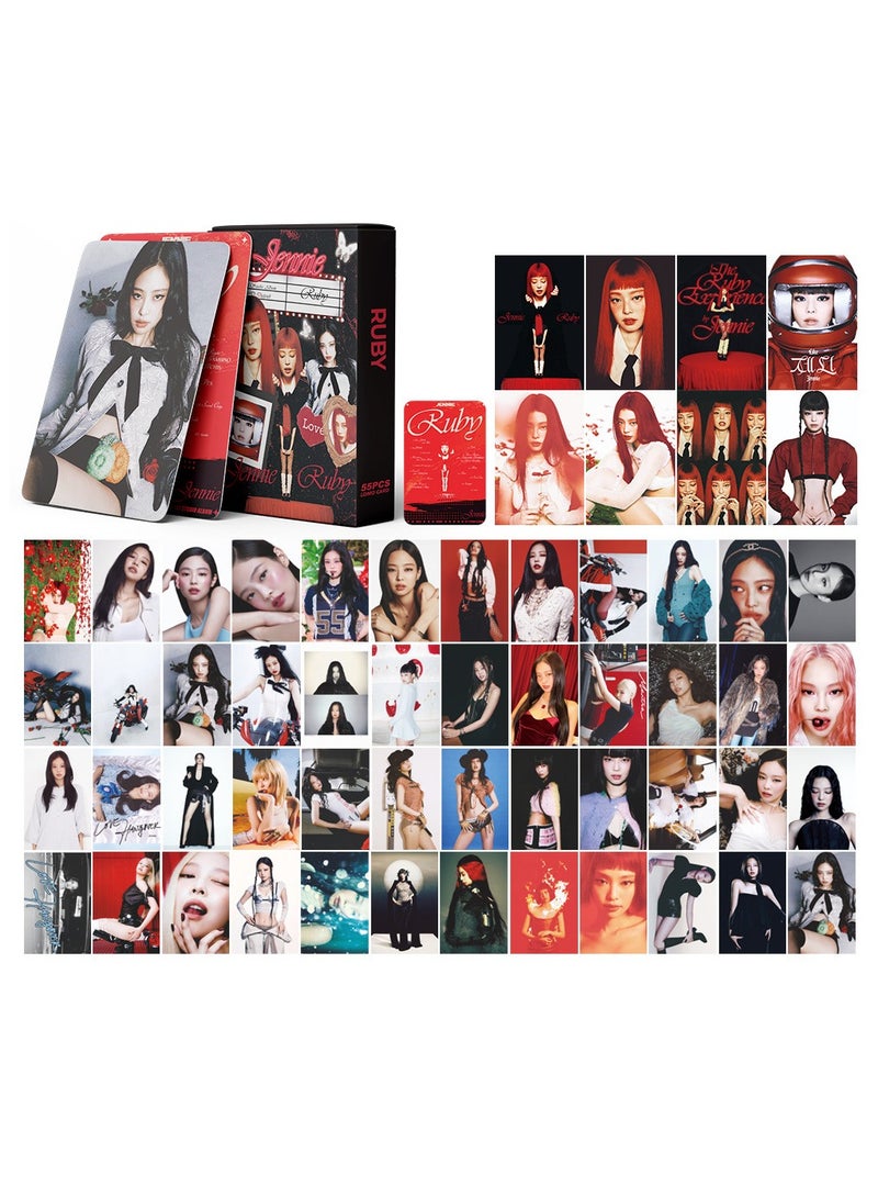 NIBEMINENT 55 Pcs Kpop JENNIE RUBY Lomo Cards Card For Fans Collection Gifts - Image 1