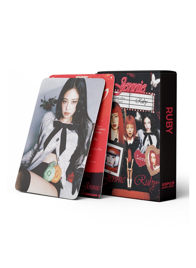 NIBEMINENT 55 Pcs Kpop JENNIE RUBY Lomo Cards Card For Fans Collection Gifts - Image 3