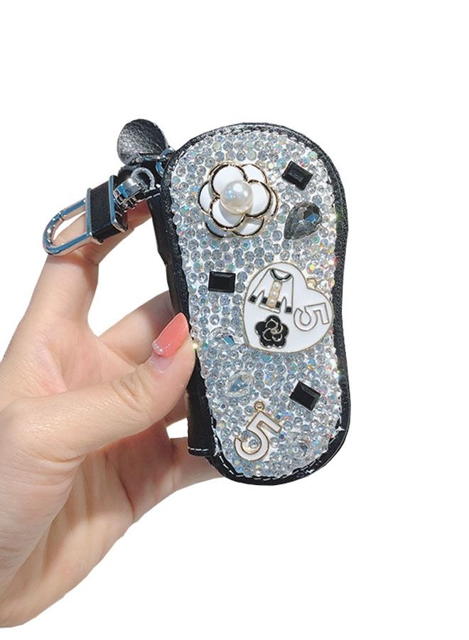 ZCM-HAPPY Car Key Chain Case Premium Leather Coin Holder Zipper  Remote Wallet Bag - Image 1