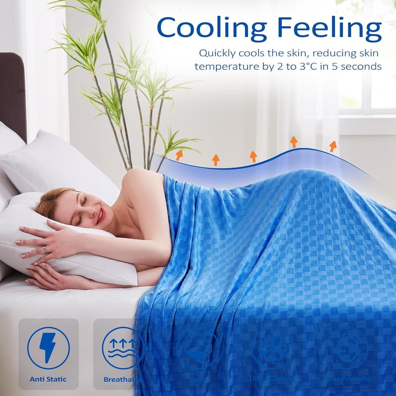 Topcee Cooling Blanket, Summer Cooling Blankets for Hot Sleepers, Arc-Chill Q-Max>0.5 Cool Fiber, Oeko-TEX 100% Certified, Soft, Breathable, Double-Side Bed Throw,Keep Cool for Adults Kids 90"x90" - Image 2