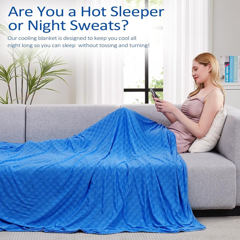 Topcee Cooling Blanket, Summer Cooling Blankets for Hot Sleepers, Arc-Chill Q-Max>0.5 Cool Fiber, Oeko-TEX 100% Certified, Soft, Breathable, Double-Side Bed Throw,Keep Cool for Adults Kids 90"x90" - Image 4