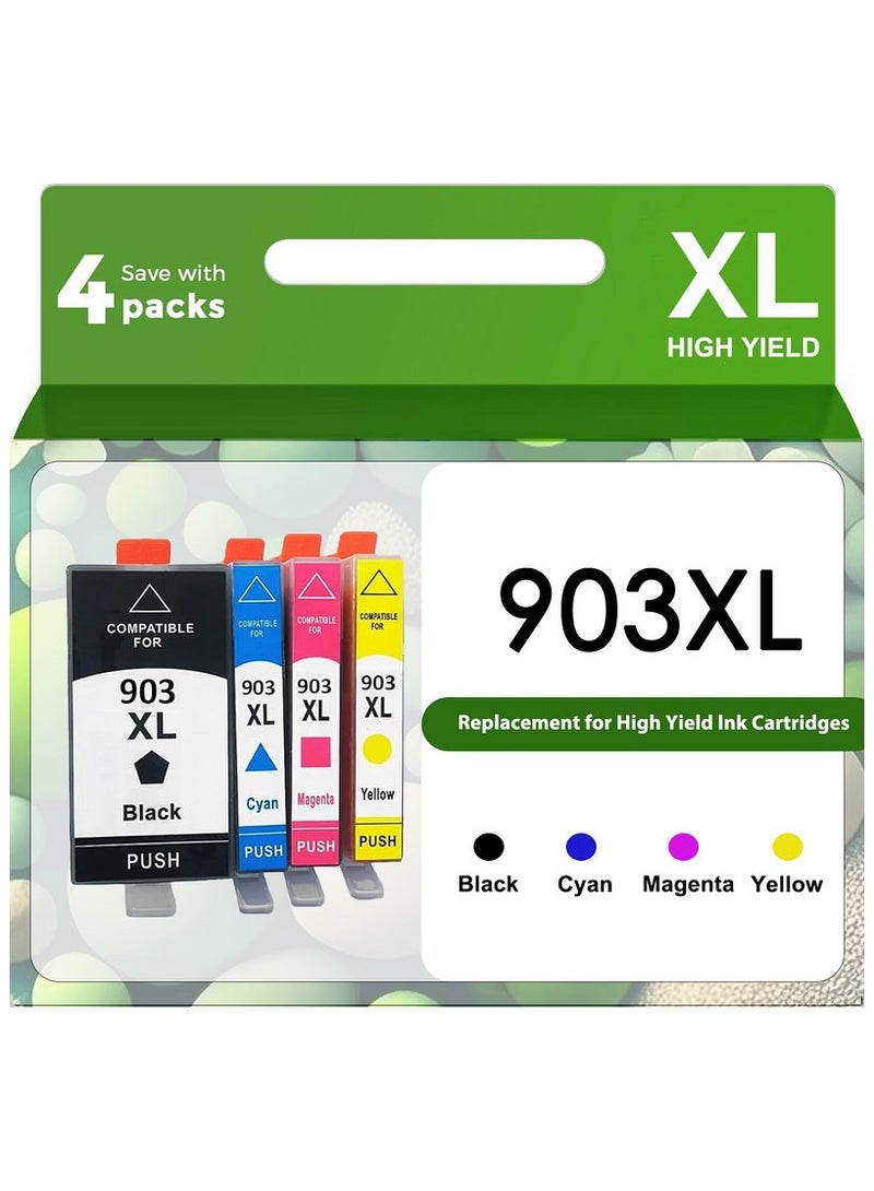 903XL Multipack Printer Cartridges Compatible with Officejet Pro 6970 6960 for Officejet 6950 6960 All-in-One Printer (Black Cyan Magenta Yellow, Pack of 4) - Image 1