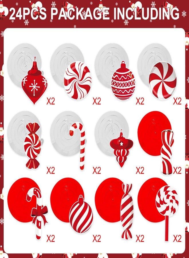 PADELO 24 Pcs Christmas Candy Cane Hanging Swirl Decorations - Red and White Lollipop Peppermint Ceiling Hanging Swirls Streamers Ornaments for Candy Land Home Winter Holiday Xmas Christmas Party Decor - Image 5