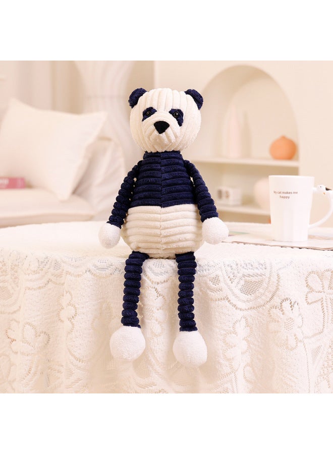 Ins Ugly Cute Doll Striped Corduroy Animal Doll Pendant Plush Toy Girl's Heart Gift Pacifying Doll-Specifications:Panda-Color:42cm Weight 0.25kg - Image 1