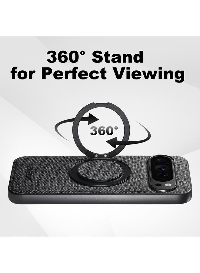 Suteni Case For Google Pixel 6 G3 360 Rotation Holder MagSafe Denim Leather Back Phone Case - Image 2