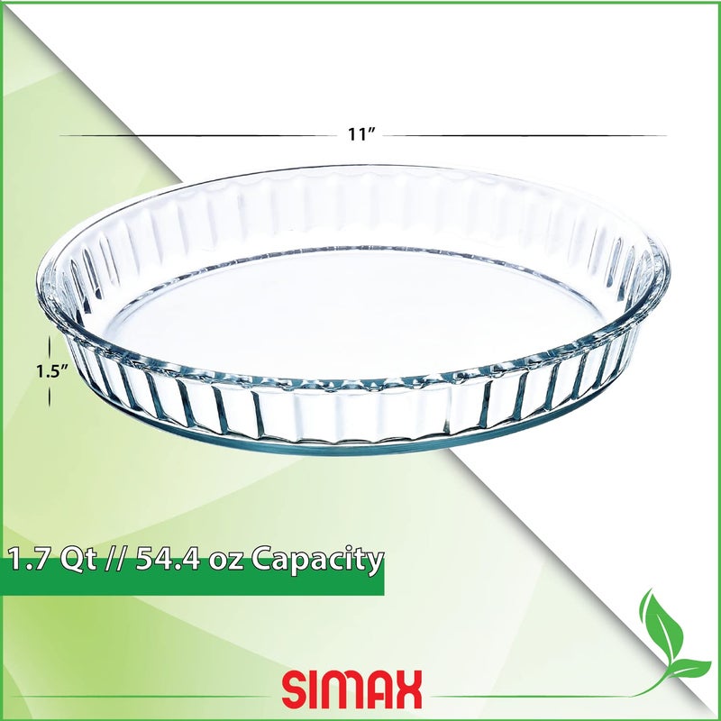 Simax Glass Fluted Cake Dish: Shallow - Heat, Cold and Shock Proof - Made in Europe - 11-Inch - Image 2