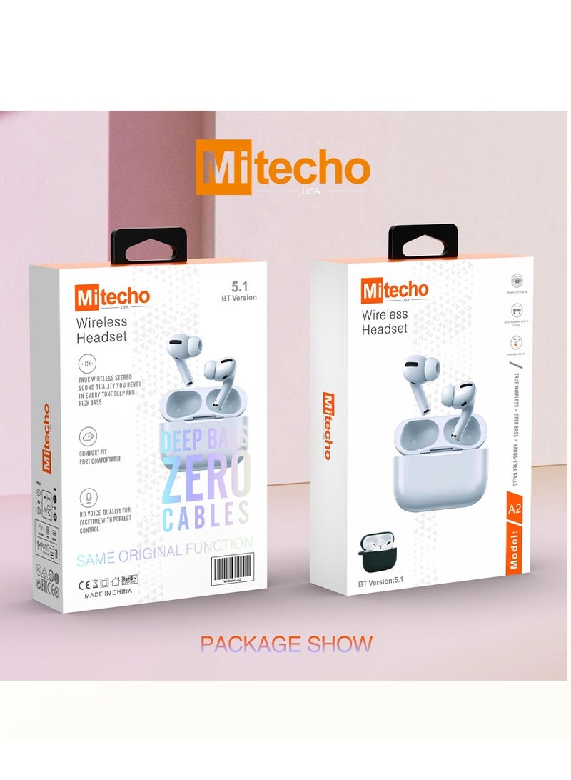 Mi techo Bluetooth Wireless Earphone Deep Sound With Super Clear Mic For iPhone and iPad - Image 4