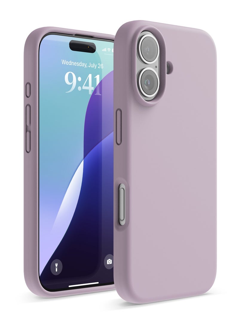 Elago Liquid Silicone for iPhone 16 Case Cover Full Body Protection, Shockproof, Slim, Anti-Scratch Soft Microfiber Lining - Soft Purple