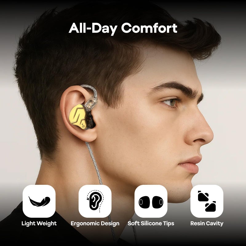 Linsoul KZ ZSN PRO X Dual Driver 1BA+1DD Hybrid Metal Earphones HiFi in-Ear Monitor with Detachable Recessed 2Pin Cable,Zinc Alloy Panel (Without Mic, Black) - Image 5