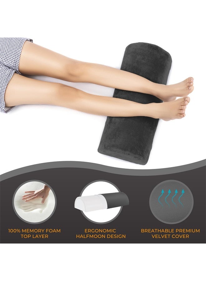 DUNISO Half-Moon Memory Foam Pillow, Multifunctional Leg Knee Pillow, Orthopedic Pillow, Crescent Pillow, Leg Pad, Soft And Firm, Relieves Pressure On The Cervical Spine, Back, Hips And Ankles, Suitable For Supine Or Side Sleepers,Black - Image 2